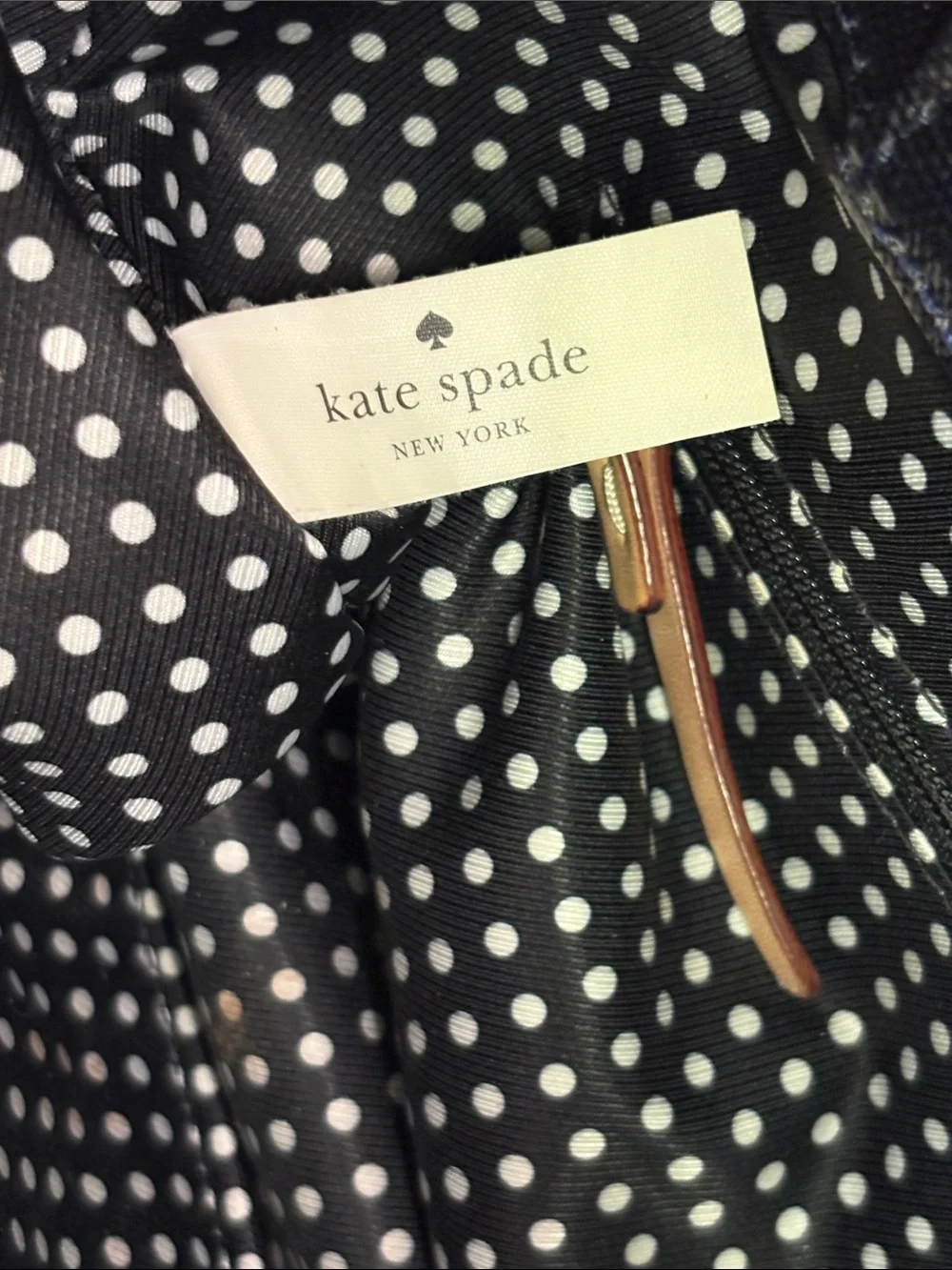 Kate Spade New York Fulton Street Satchel Black & Tan Leather Handle Tote